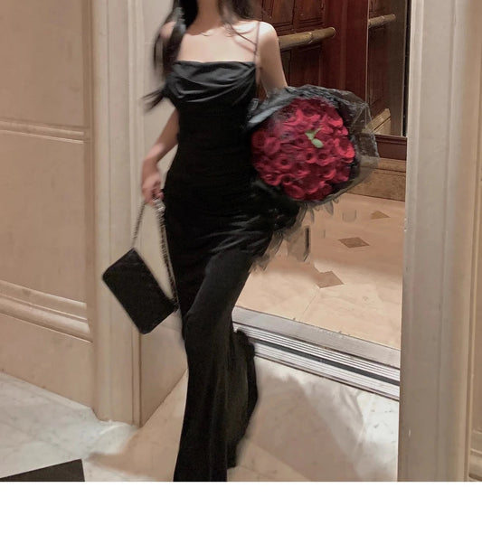 Mermaid Summer Strap Evening Maxi Dress