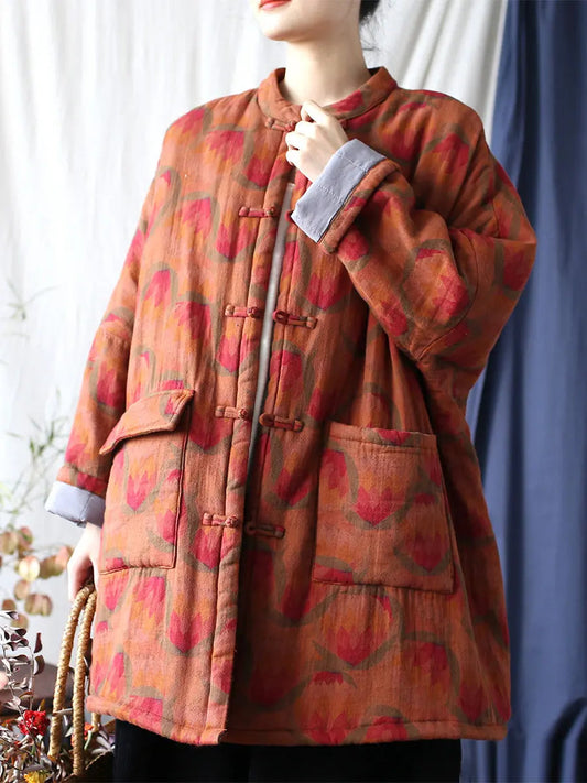 Print Padded Cotton Coat