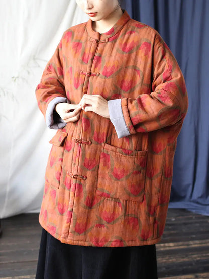Print Padded Cotton Coat