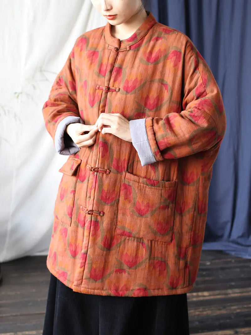 Print Padded Cotton Coat
