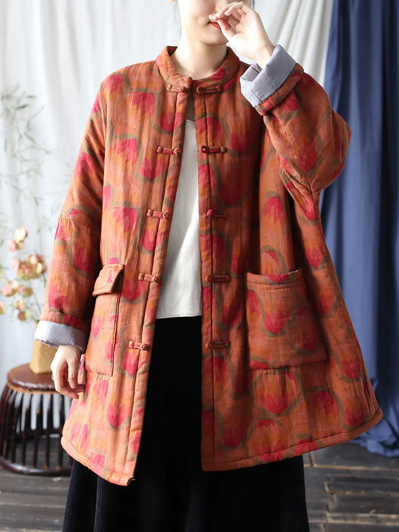 Print Padded Cotton Coat