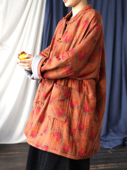 Print Padded Cotton Coat