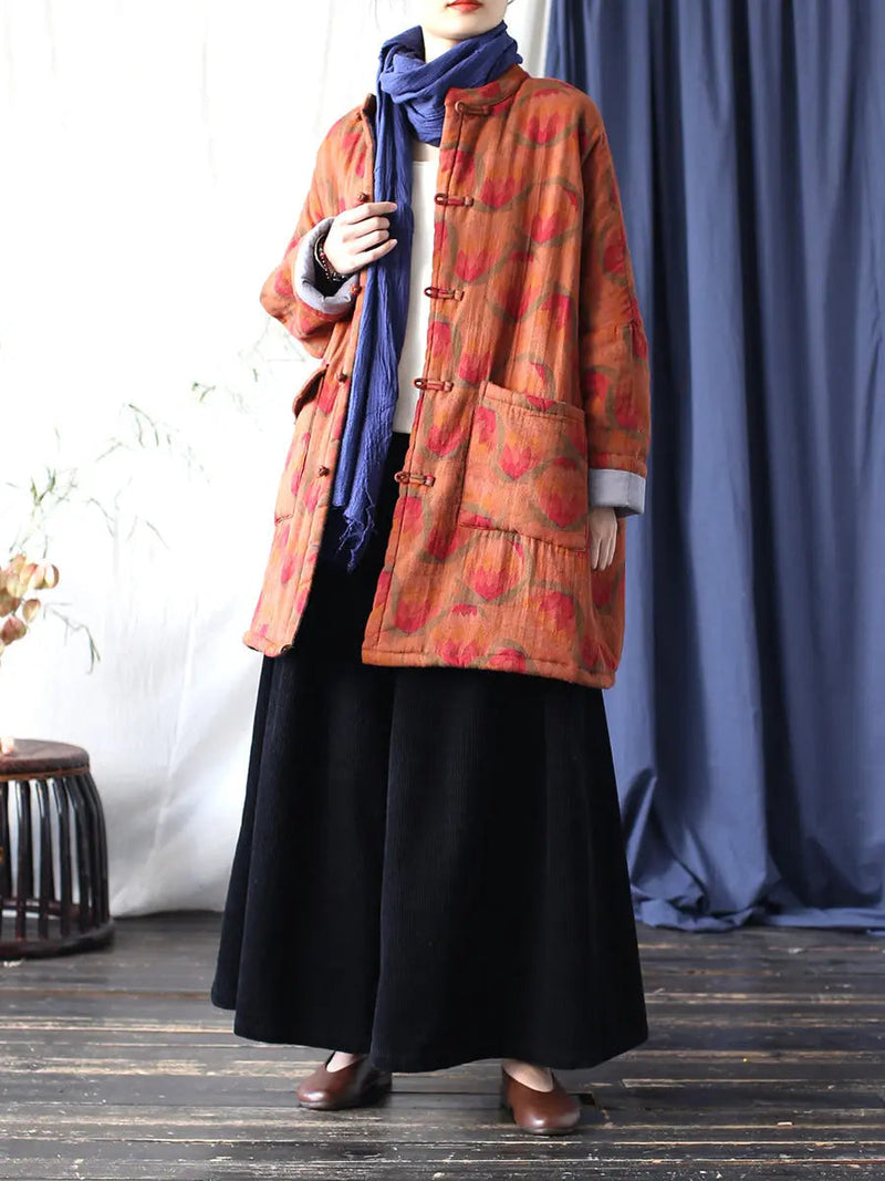 Print Padded Cotton Coat