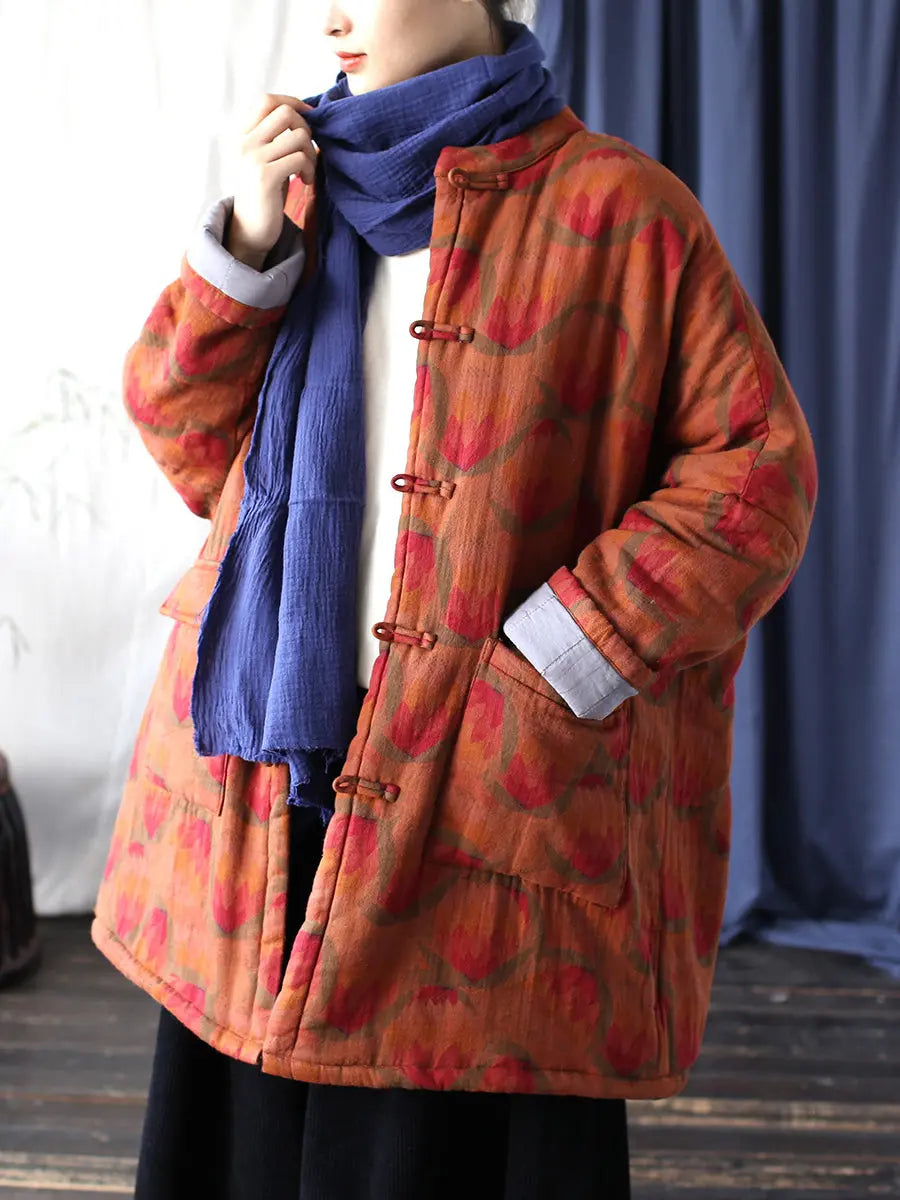 Print Padded Cotton Coat