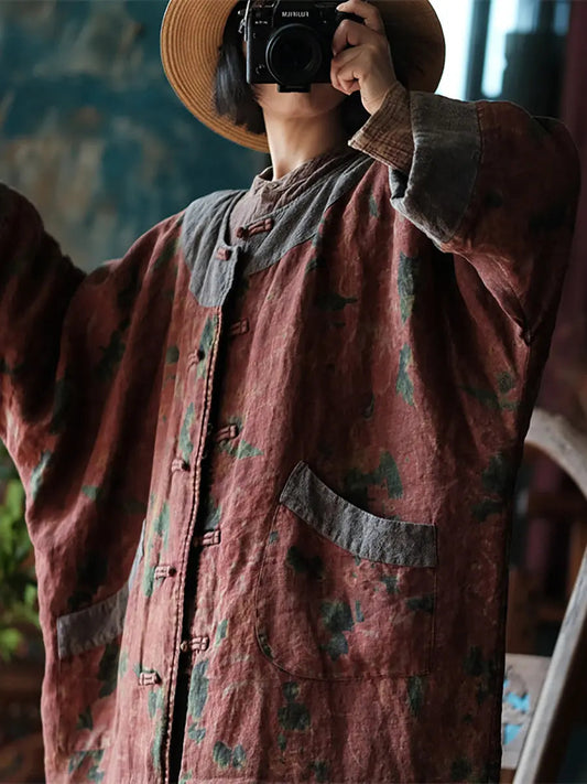 Spliced Loosse Linen Coat