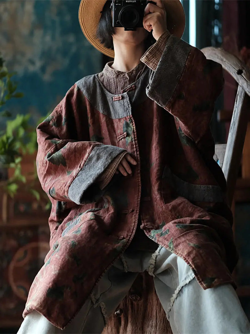 Spliced Loosse Linen Coat
