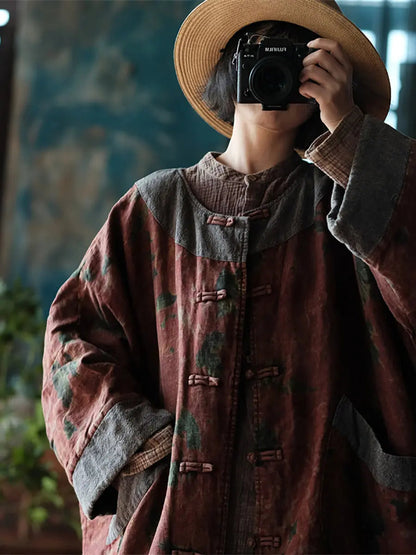Spliced Loosse Linen Coat