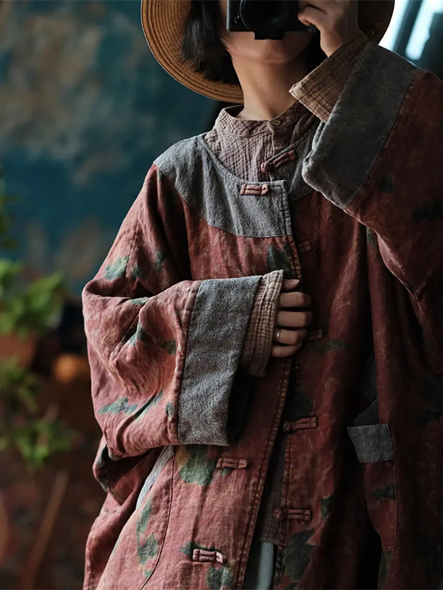 Spliced Loosse Linen Coat