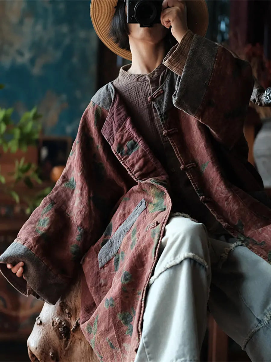 Spliced Loosse Linen Coat