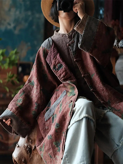 Spliced Loosse Linen Coat