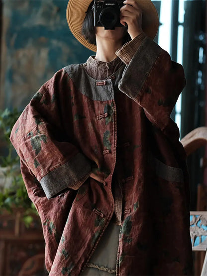 Spliced Loosse Linen Coat