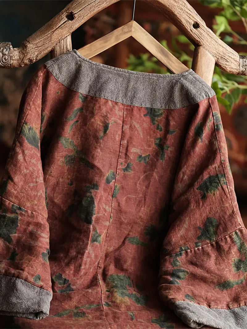 Spliced Loosse Linen Coat