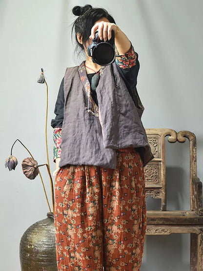 Spliced V-neck Vest Coat