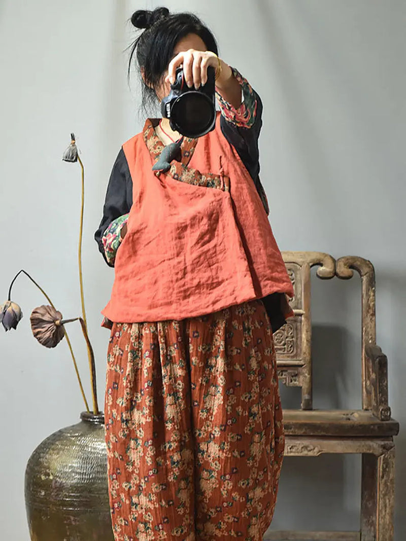 Spliced V-neck Vest Coat