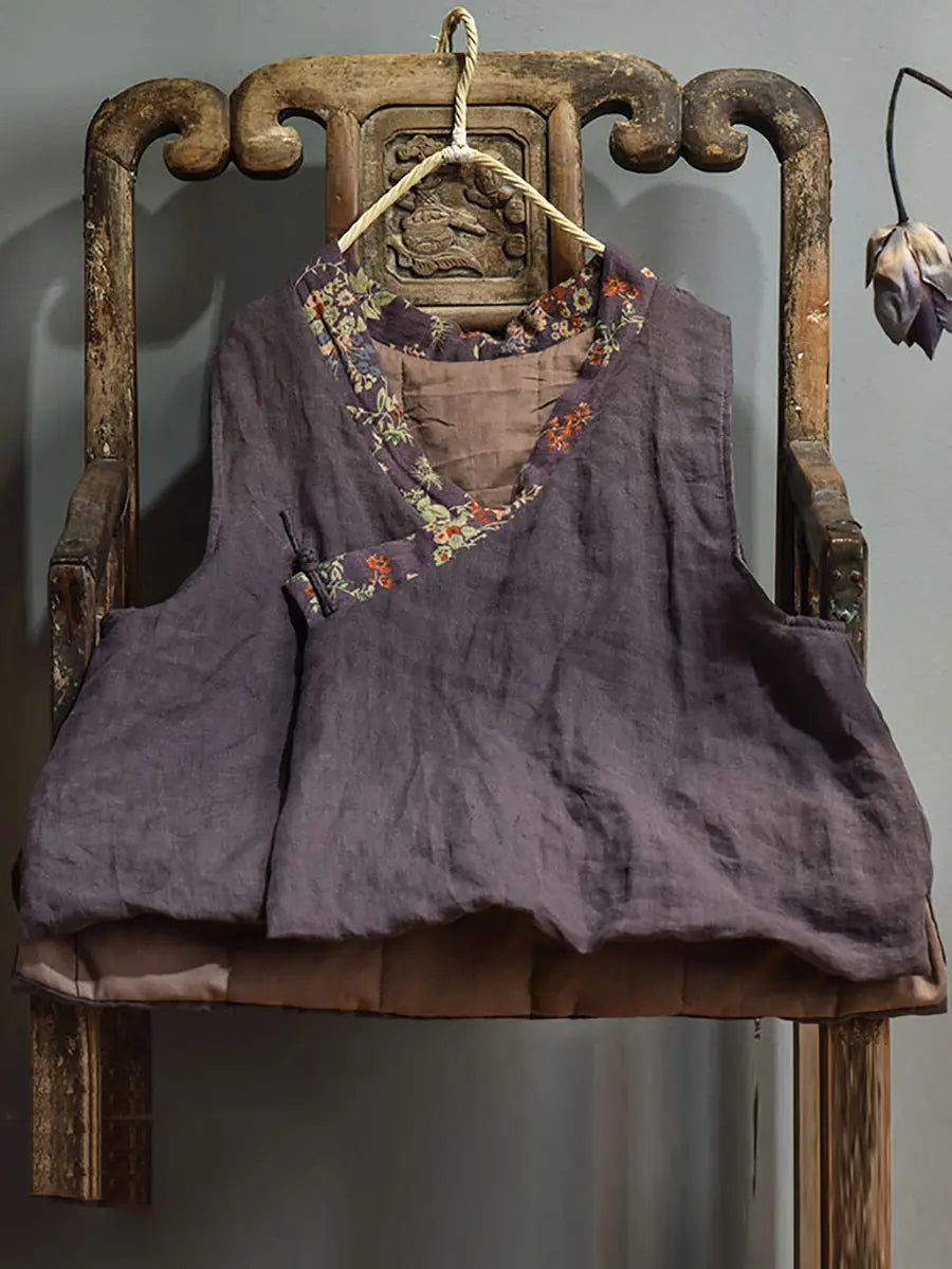 Spliced V-neck Vest Coat