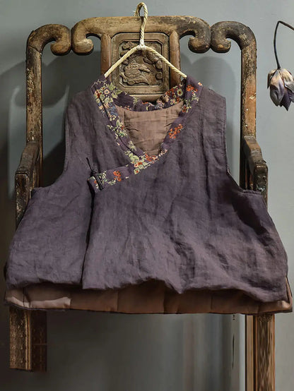 Spliced V-neck Vest Coat