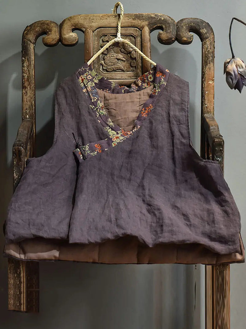 Spliced V-neck Vest Coat