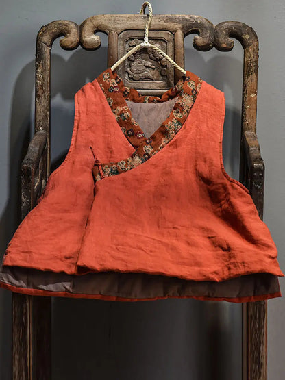 Spliced V-neck Vest Coat