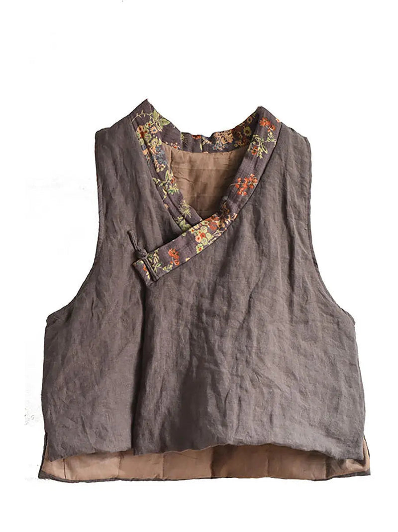 Spliced V-neck Vest Coat