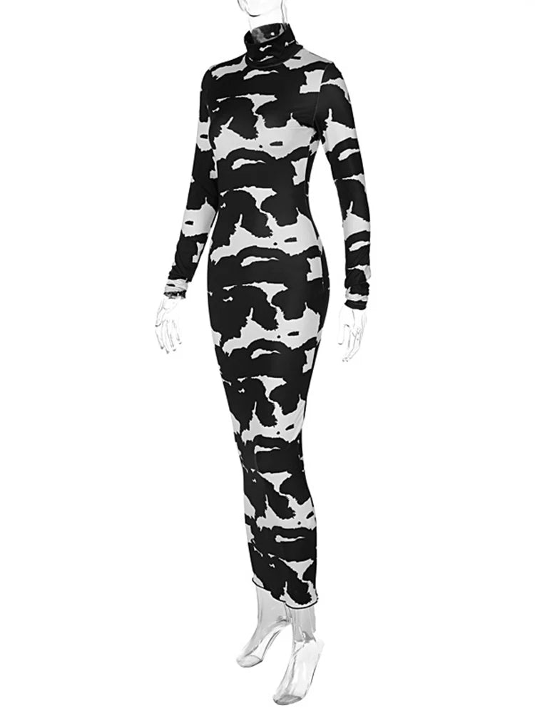 Autumn Printed Pencil Midi Dresses