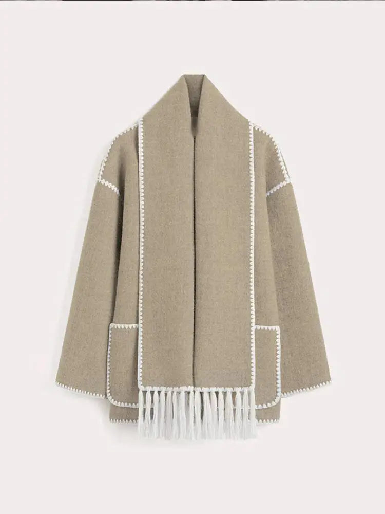 Single-breasted Round Long Warm Autumn High Coat