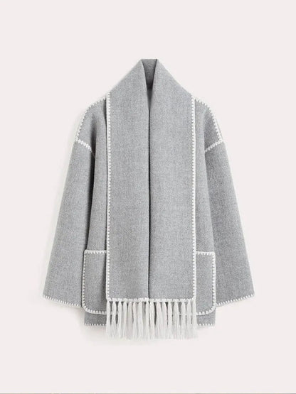Single-breasted Round Long Warm Autumn High Coat