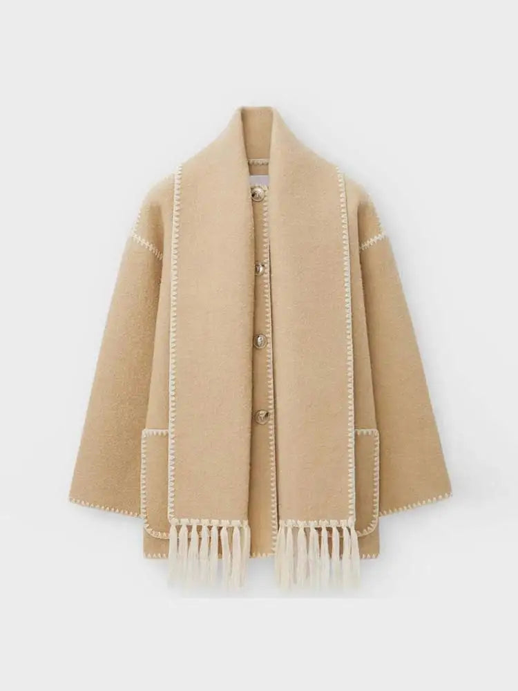 Single-breasted Round Long Warm Autumn High Coat