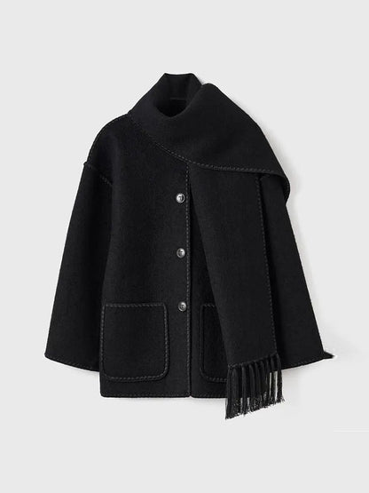 Single-breasted Round Long Warm Autumn High Coat