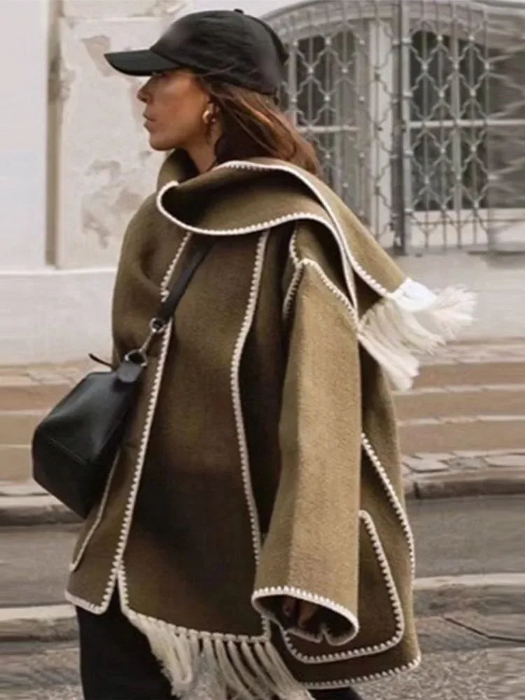 Single-breasted Round Long Warm Autumn High Coat