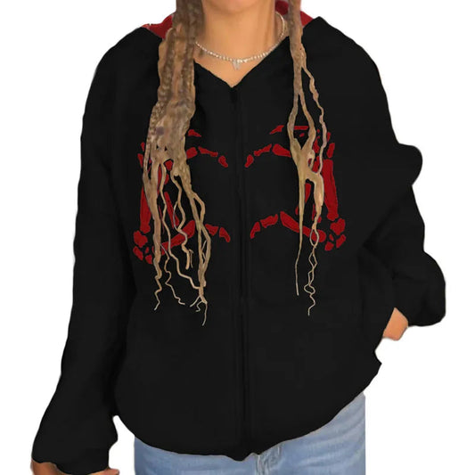 Stripe Cardigan Slim Knit Hooded Zipper Long Sleeve Hoodie