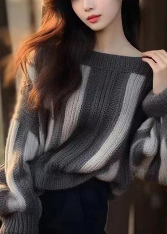 Grey Original Design Cozy Knit Sweater Winter Wx005