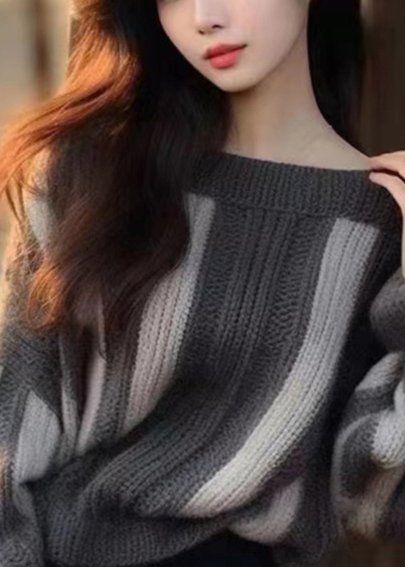 Grey Original Design Cozy Knit Sweater Winter Wx005