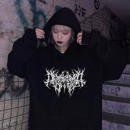 Hoodie Pullover Sweatshirt Autumn Cotton Hoodies Gothic Hip Hop Oversize Winter Clothes Sweater Female Top