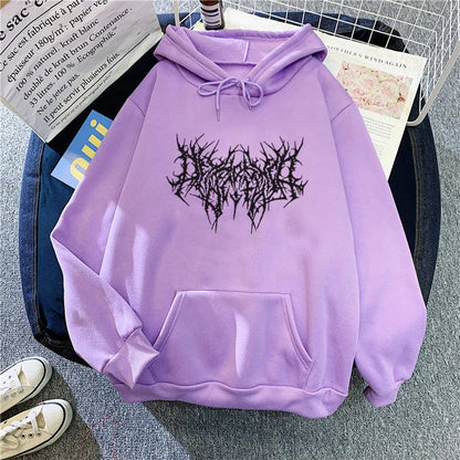 Hoodie Pullover Sweatshirt Autumn Cotton Hoodies Gothic Hip Hop Oversize Winter Clothes Sweater Female Top