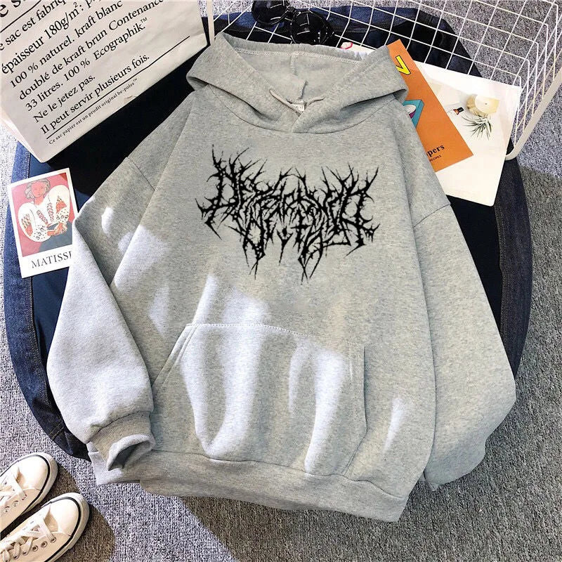 Hoodie Pullover Sweatshirt Autumn Cotton Hoodies Gothic Hip Hop Oversize Winter Clothes Sweater Female Top