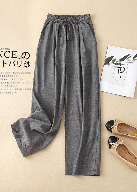 Spring Linen Khaki Waist Pants Elastic