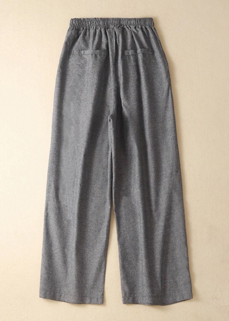 Spring Linen Khaki Waist Pants Elastic