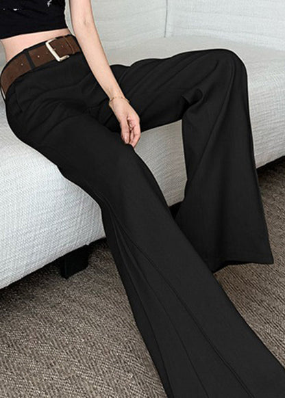 Spring Wide High Pockets Pants Khaki Leg Waist Patchwork