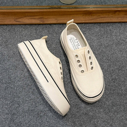 Outdoor Walking Canvas Shoes New Jogging Sneakers Slip-on Woman Vulcanized Flat Loafers Zapatillas
