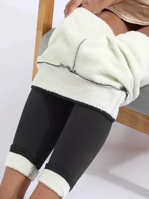 Pants Warm Winter Thick Velvet Legging High Waist Black Leggings Compression Thick Lamb Wool Pants Cold Resistant Pants