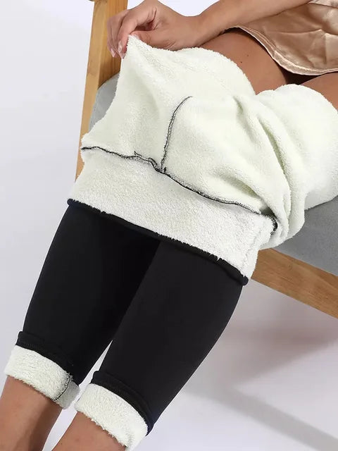 Pants Warm Winter Thick Velvet Legging High Waist Black Leggings Compression Thick Lamb Wool Pants Cold Resistant Pants