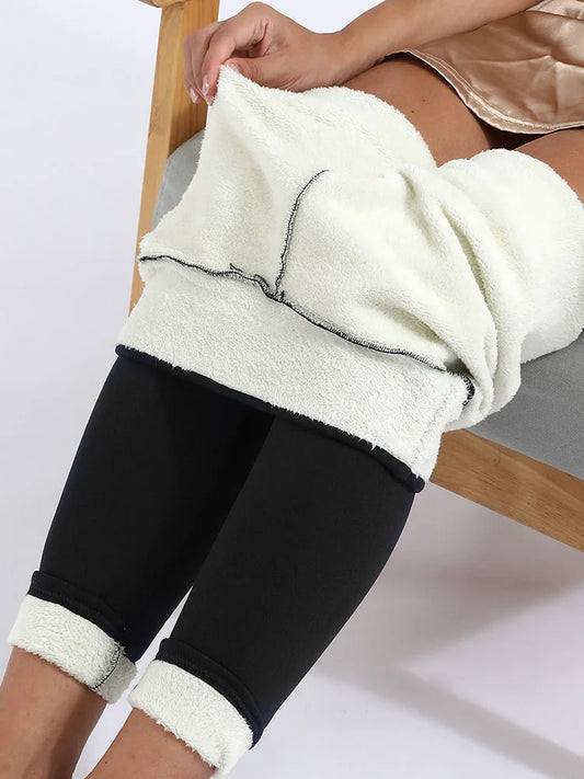Pants Warm Winter Thick Velvet Legging High Waist Black Leggings Compression Thick Lamb Wool Pants Cold Resistant Pants