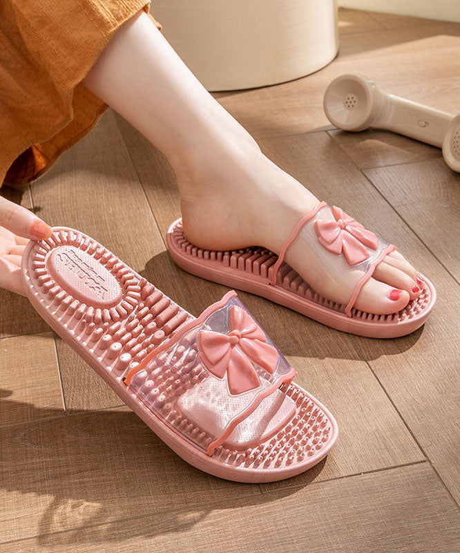 Pink Comfy Slippers Shoes Peep Toe Aa022