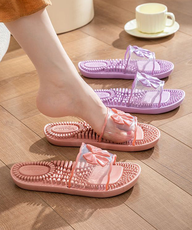 Pink Comfy Slippers Shoes Peep Toe Aa022