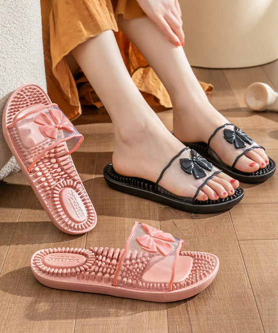 Pink Comfy Slippers Shoes Peep Toe Aa022