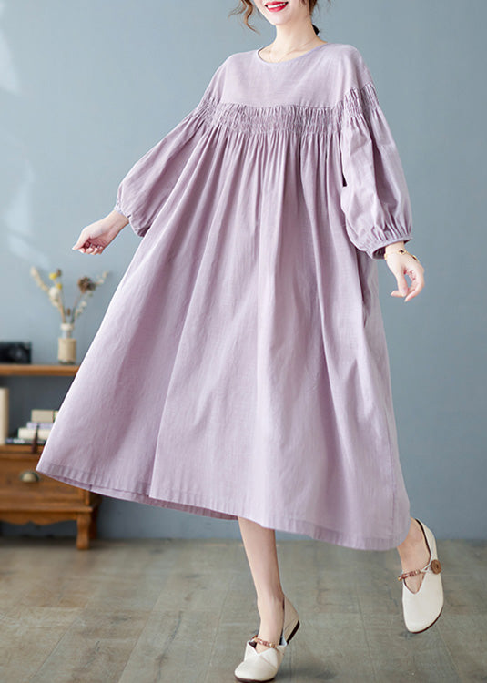 Purple O-neck Patchwork Wrinkled Maxi Dresses Spring Ac2018