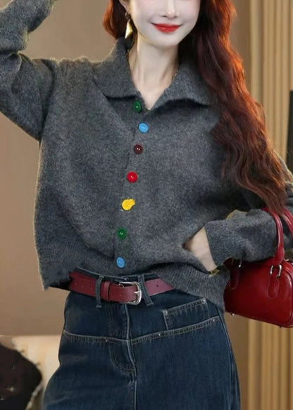 Red Turtleneck Button Knit Sweaters Winter Wm015
