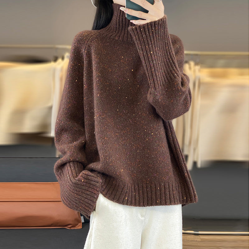 Red Turtleneck Cozy Thick Cashmere Knit Sweaters Spring Yw032