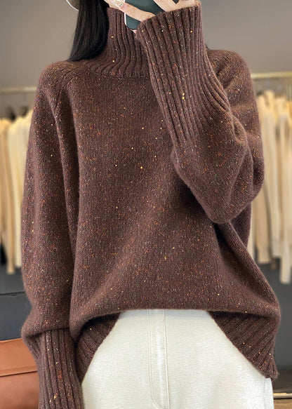 Red Turtleneck Cozy Thick Cashmere Knit Sweaters Spring Yw032