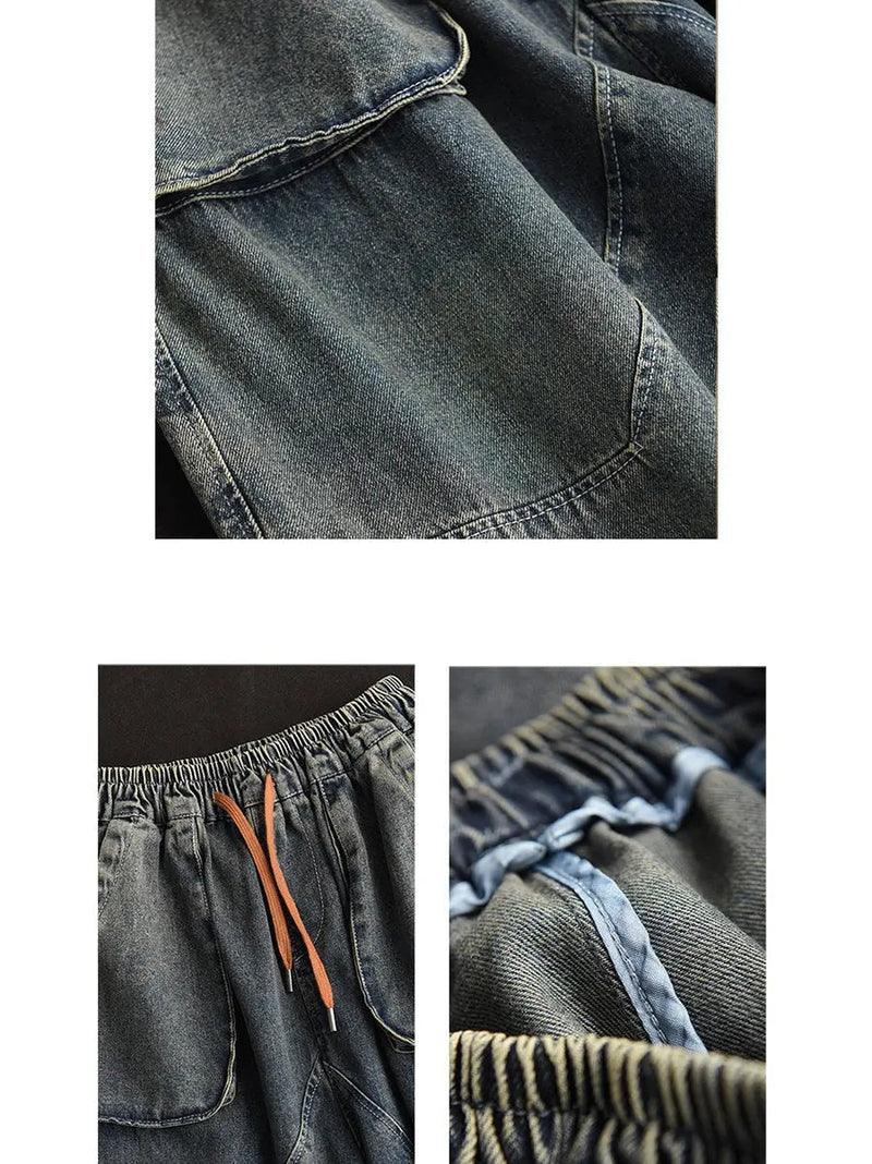 Pocket Denim Harem Pants